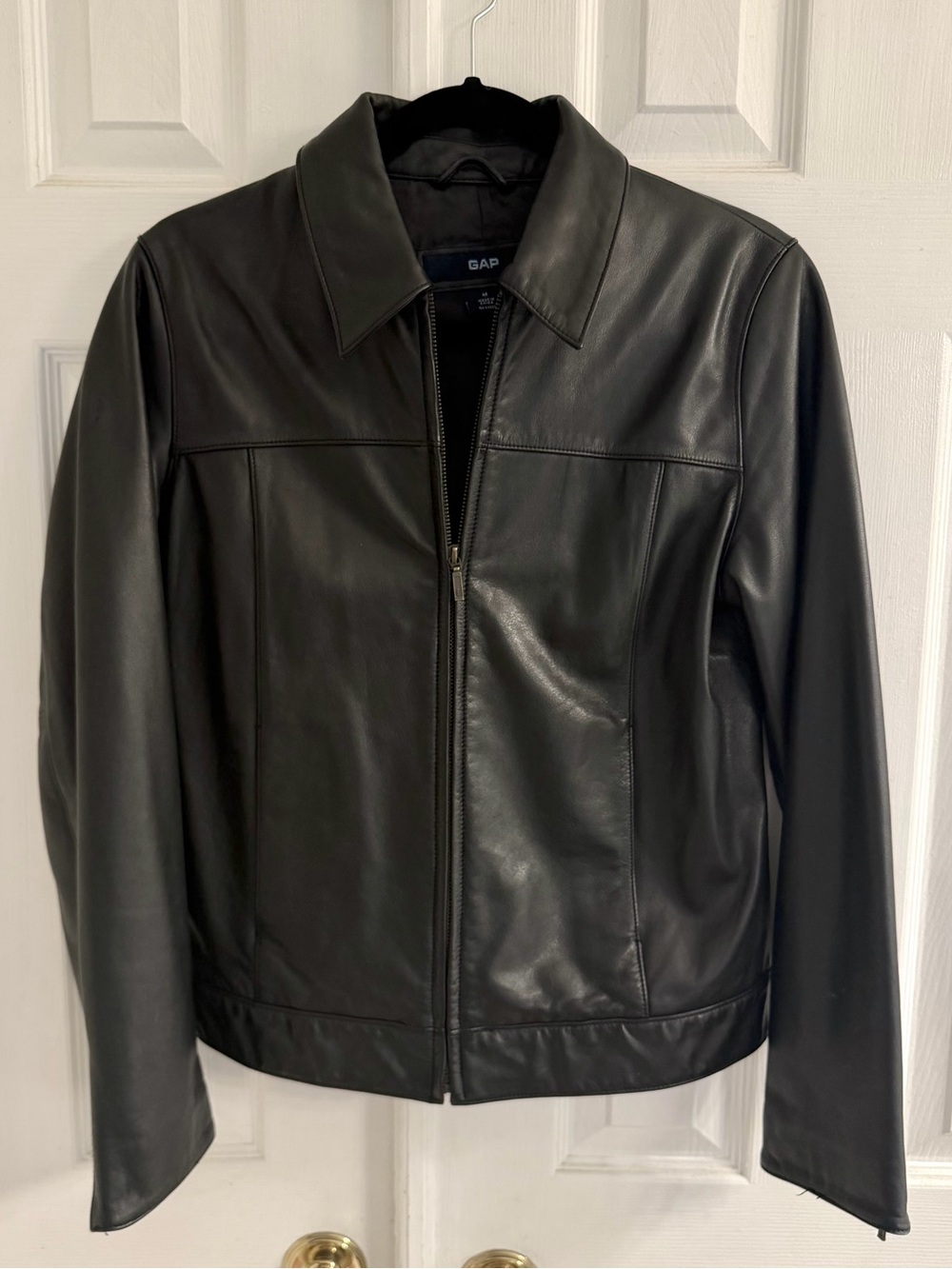 Y2K Gap Black Leather Jacket M